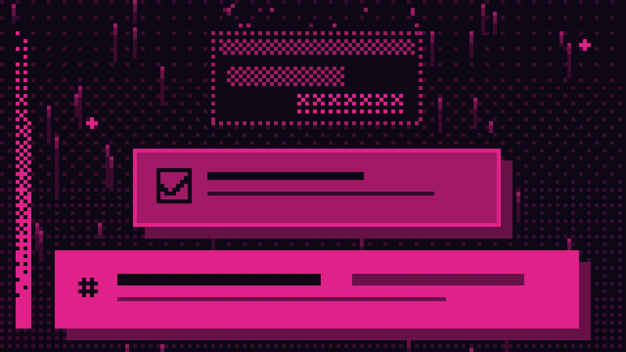 Pixel art: trzy warstwy kontekstu ułożone w stos: u dołu szeroki plik stałych instrukcji, wyżej brief zadania, na górze kropkowane, znikające okno rozmowy.